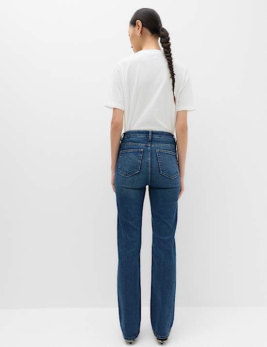 Celana Jeans Straight Leg Berpotongan Pinggang Sedang Sienna