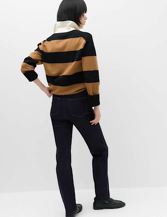 Celana Jeans Straight Leg Berpotongan Pinggang Sedang Sienna