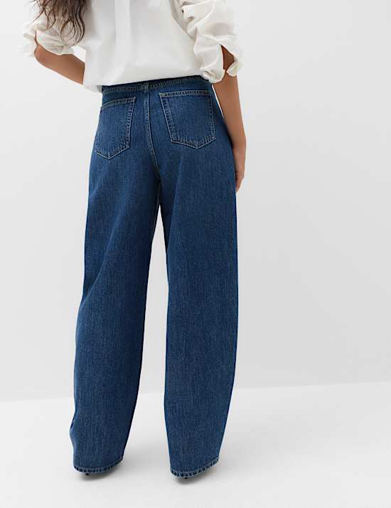 High Waisted Embellished Barrel Jeans