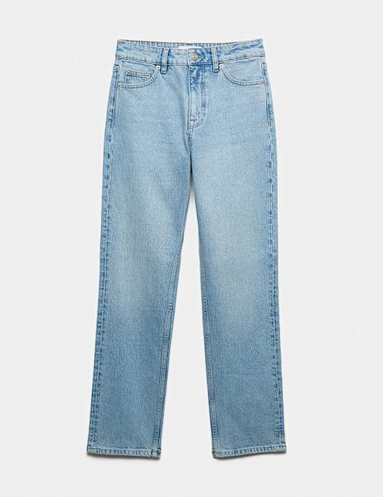 Mid Rise Straight Leg Ankle Length Jeans
