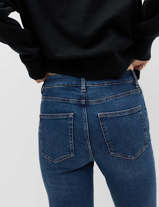 Jeans pitillo cortos de cintura alta Harper