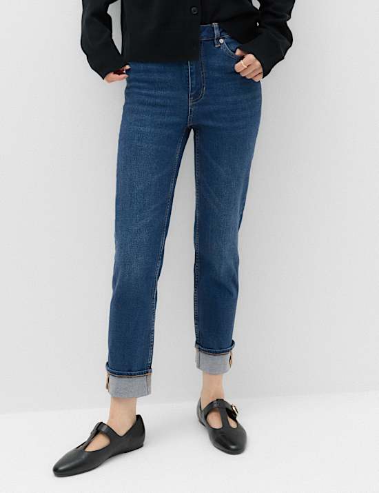 Jeans pitillo cortos de cintura alta Harper