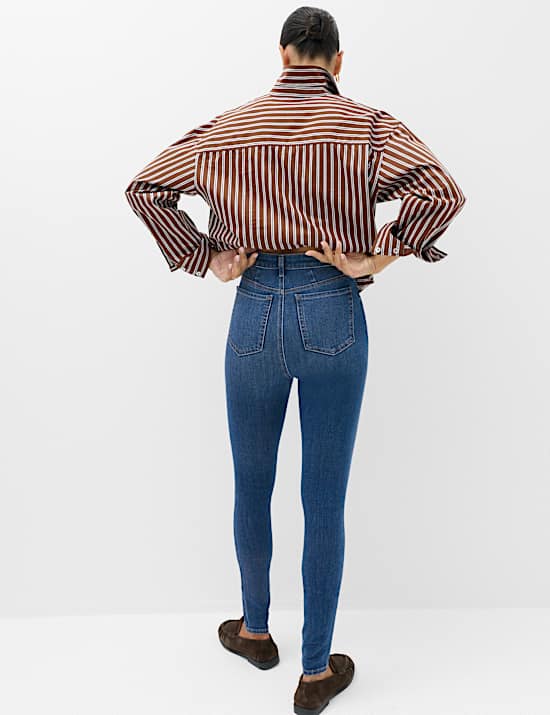 Cotton Rich High Waisted Skinny Trousers