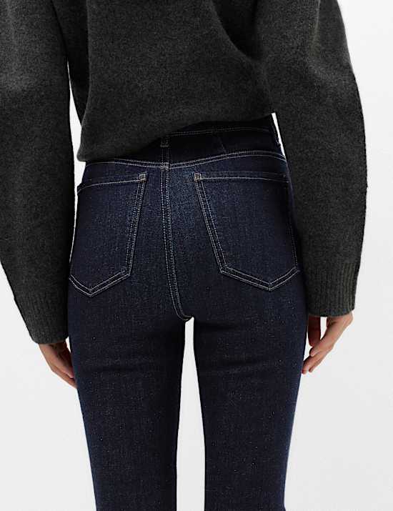 Cotton Rich High Waisted Skinny Trousers