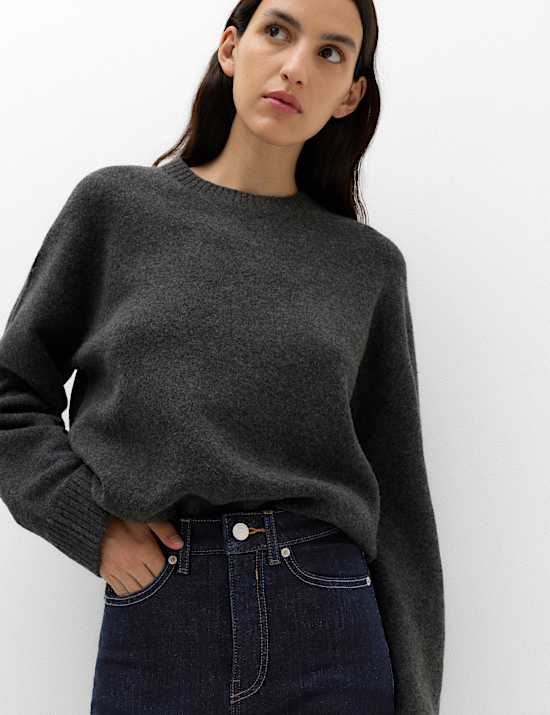 Cotton Rich High Waisted Skinny Trousers