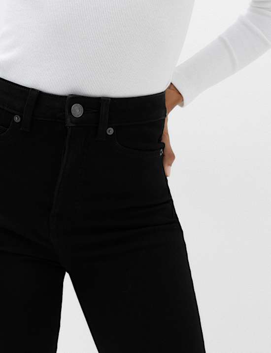 Cotton Rich High Waisted Skinny Trousers