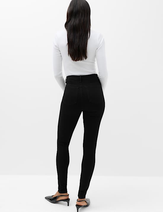 Cotton Rich High Waisted Skinny Trousers