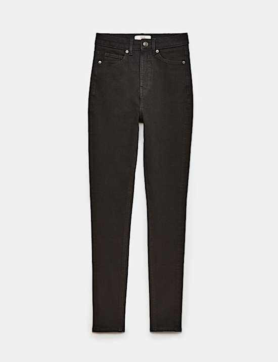 Cotton Rich High Waisted Skinny Trousers