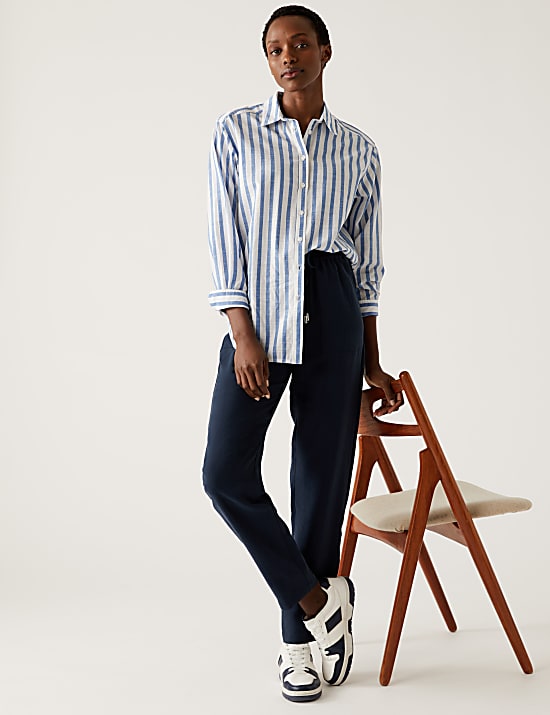 Lyocell Rich Tapered Ankle Grazer Trousers