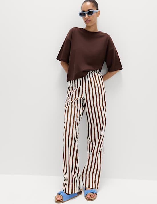 2 Pack Pure Cotton Poplin Straight Leg Trousers