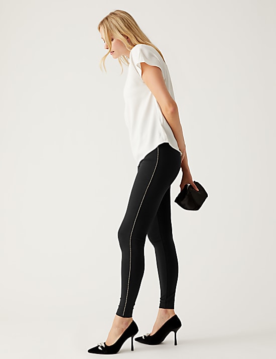 Embellished High Waisted Leggings