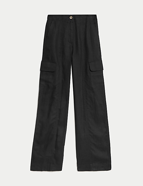 Pure Linen Cargo Trousers