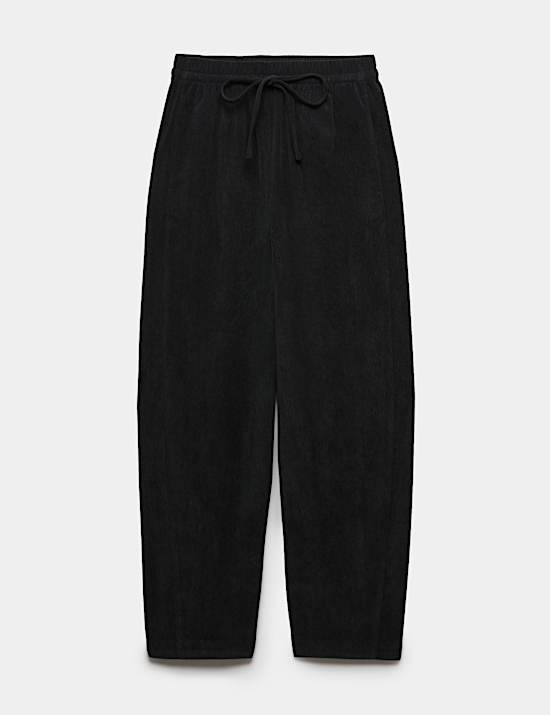 Cord Pull On Barrel Leg Trousers