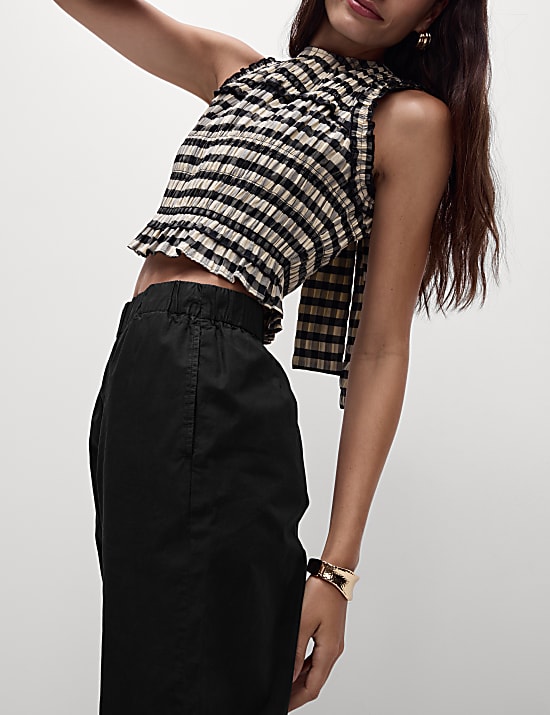 Pantalon droit en popeline 100&nbsp;% coton