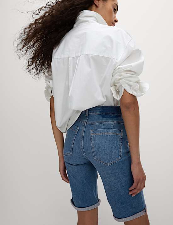 Cotton Rich High Waisted Magic Denim Shorts