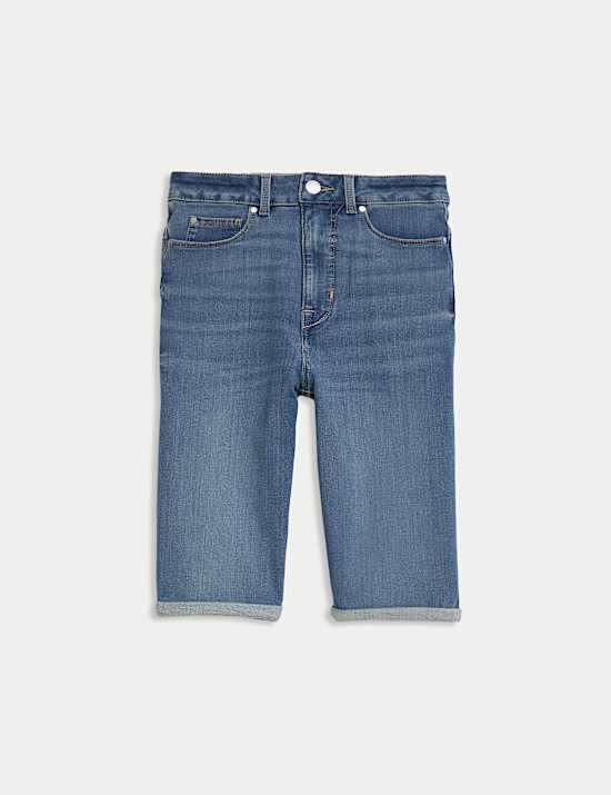 Cotton Rich High Waisted Magic Denim Shorts