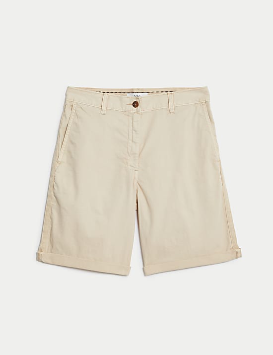 Katoenrijke, theekleurige korte chino