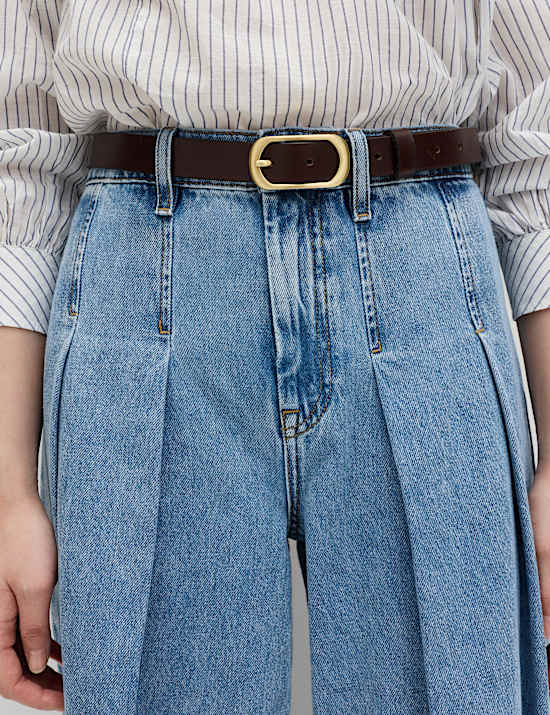 Pantalon palazzo pliss&eacute; &agrave; taille haute