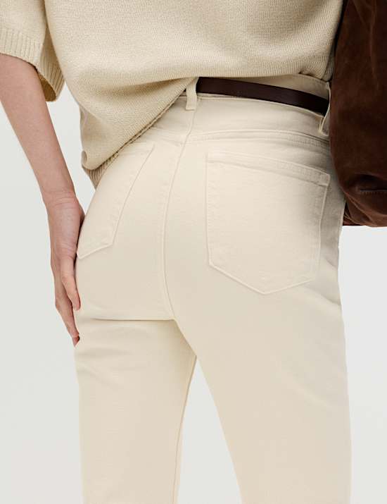 High Waisted Frayed Kickflare Jeans