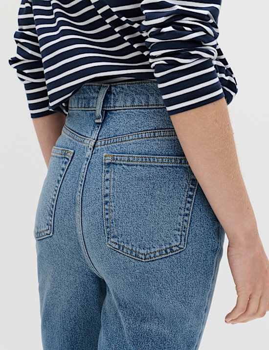 High Waisted Frayed Kickflare Jeans