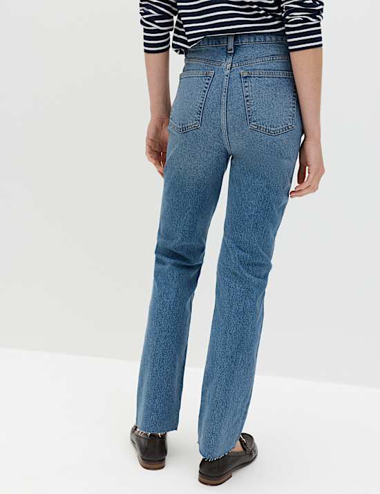 High Waisted Frayed Kickflare Jeans