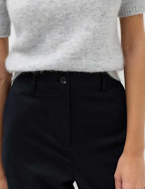 Cotton Rich Crease Front Barrel Leg Chinos