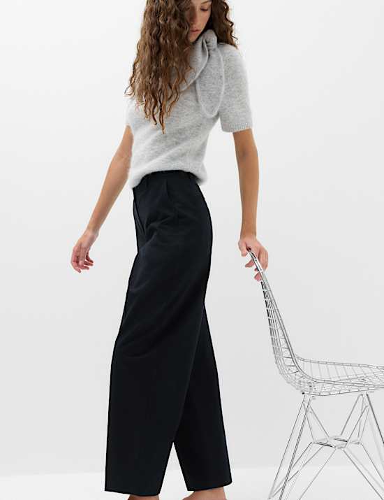 Cotton Rich Crease Front Barrel Leg Chinos