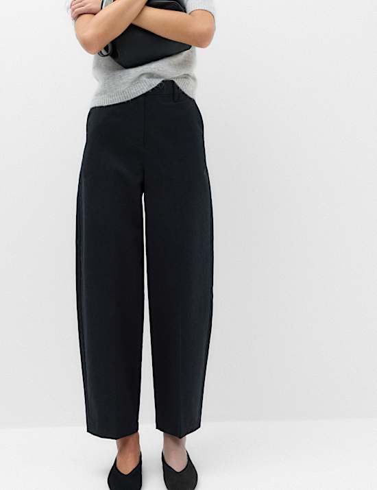 Cotton Rich Crease Front Barrel Leg Chinos