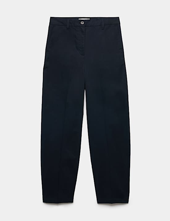 Cotton Rich Crease Front Barrel Leg Chinos
