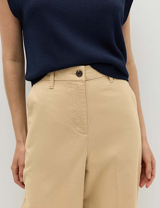 Cotton Rich Crease Front Barrel Leg Chinos
