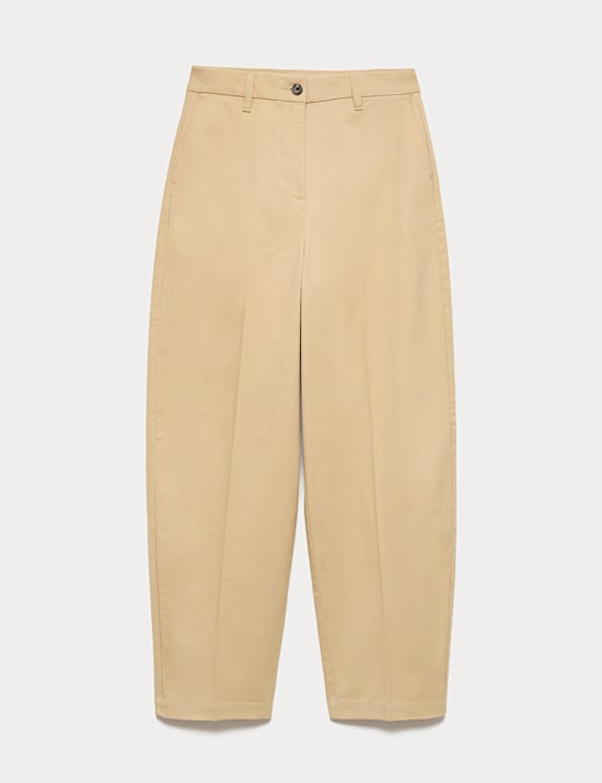 Cotton Rich Crease Front Barrel Leg Chinos