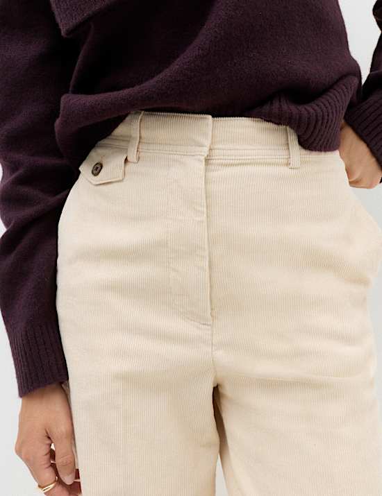 Pure Cotton Cord Wide Leg Trousers