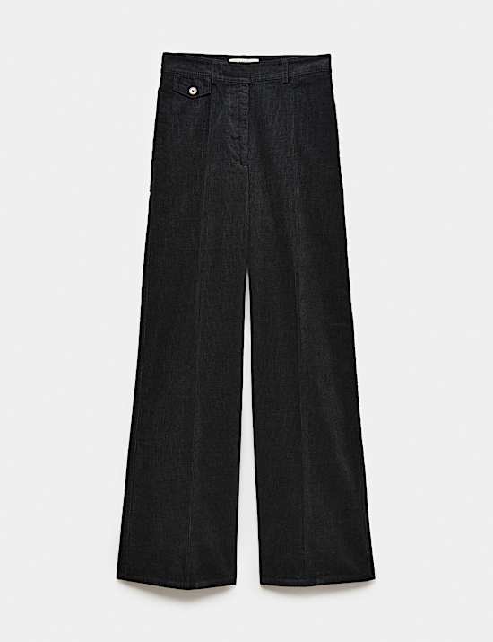 Pure Cotton Cord Wide Leg Trousers