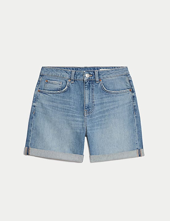 Denim korte broek in boyfriendstijl