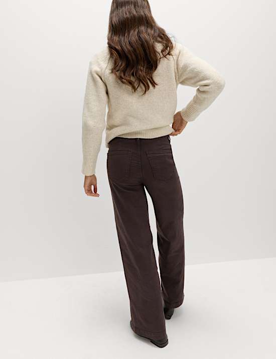 Džíny ke kotníkům, se širokými nohavicemi a vysokým pasem