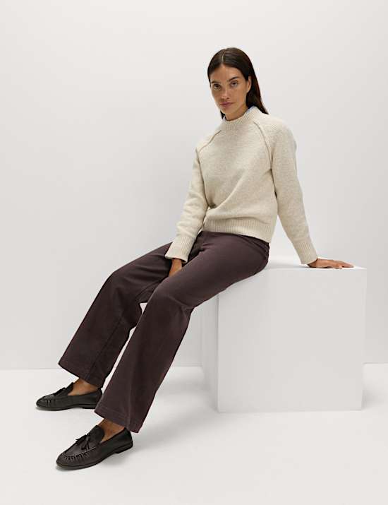 Džíny ke kotníkům, se širokými nohavicemi a vysokým pasem