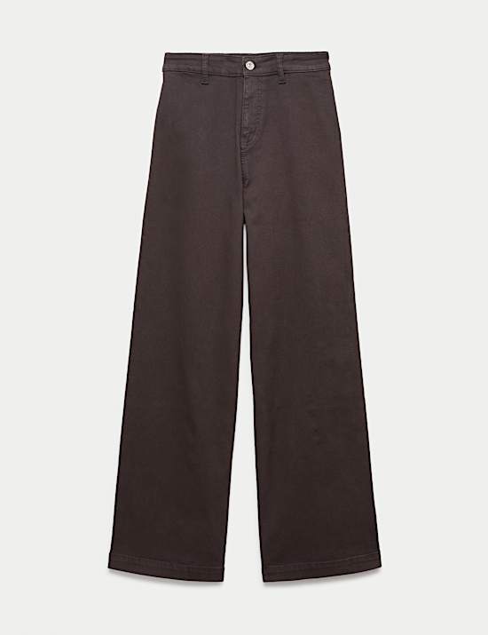 Džíny ke kotníkům, se širokými nohavicemi a vysokým pasem