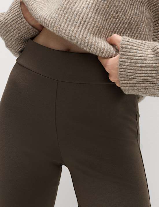 Pantalon en jersey coupe évasée à taille élastique