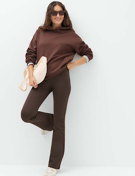 Jersey Elasticated Waist Flared Trousers