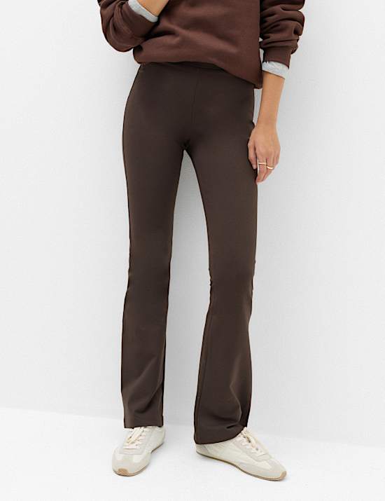 Jersey Elasticated Waist Flared Trousers