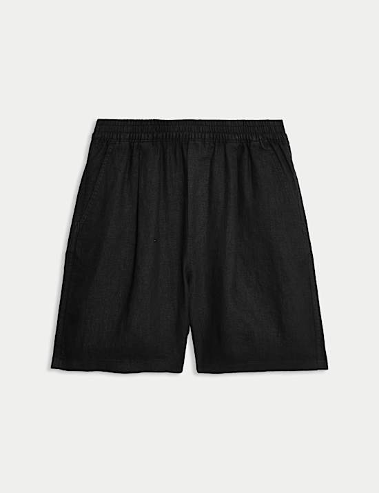 Pure Linen High Waisted Shorts