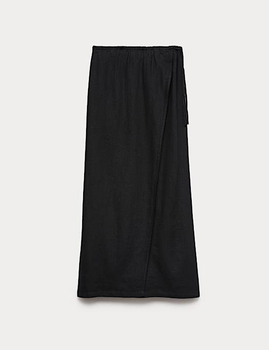 Linen Rich Maxi Wrap Skirt