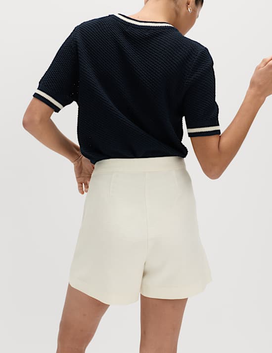 Lyocell Rich Button Detail Shorts
