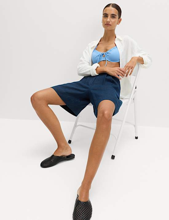 Pure Linen High Waisted Shorts