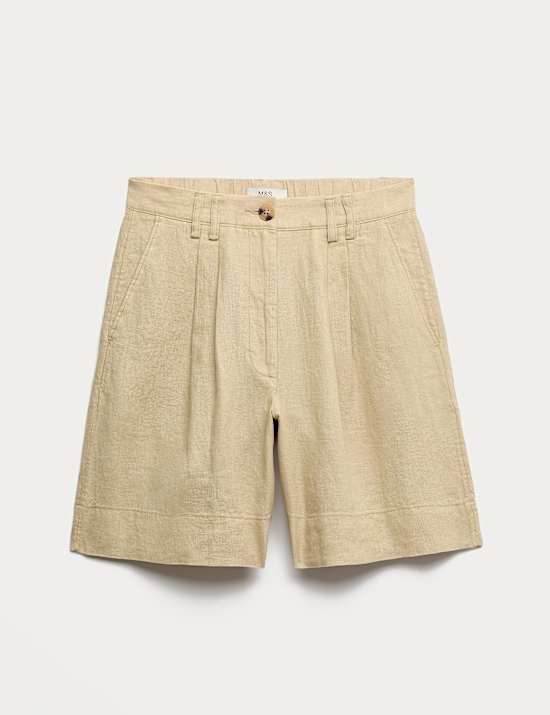 Pure Linen High Waisted Shorts