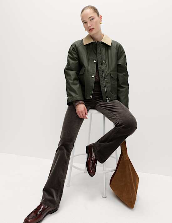 Εβαζέ ψηλόμεσο κοτλέ τζιν παντελόνι τύπου κολάν