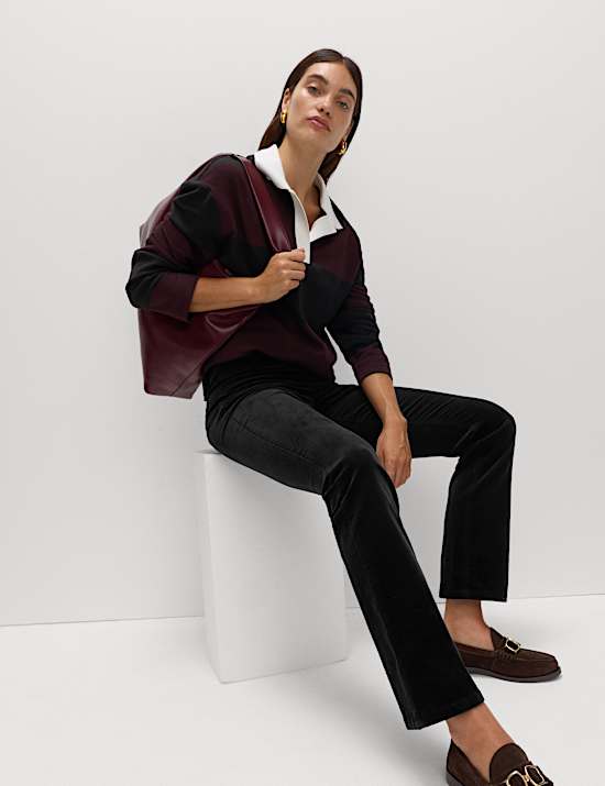 Manšestrové zvonové džegíny s vysokým pasem