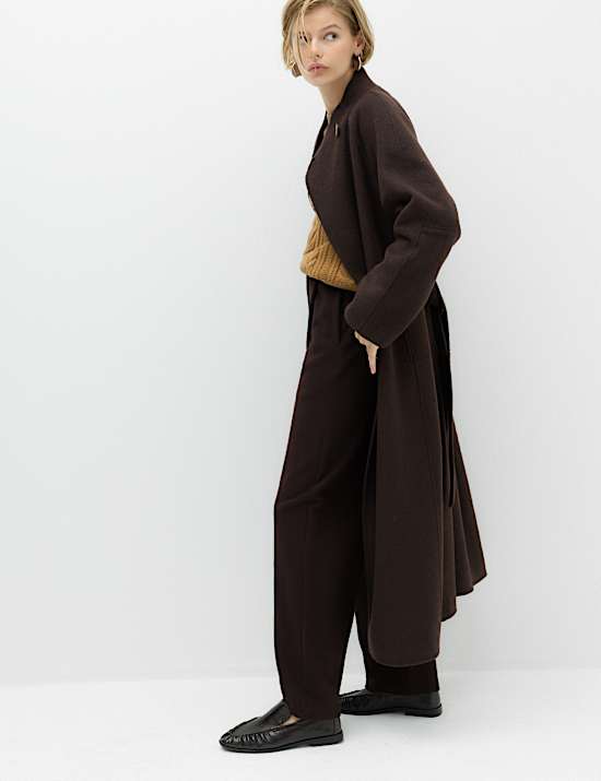 Pleated Barrel Leg Trouser