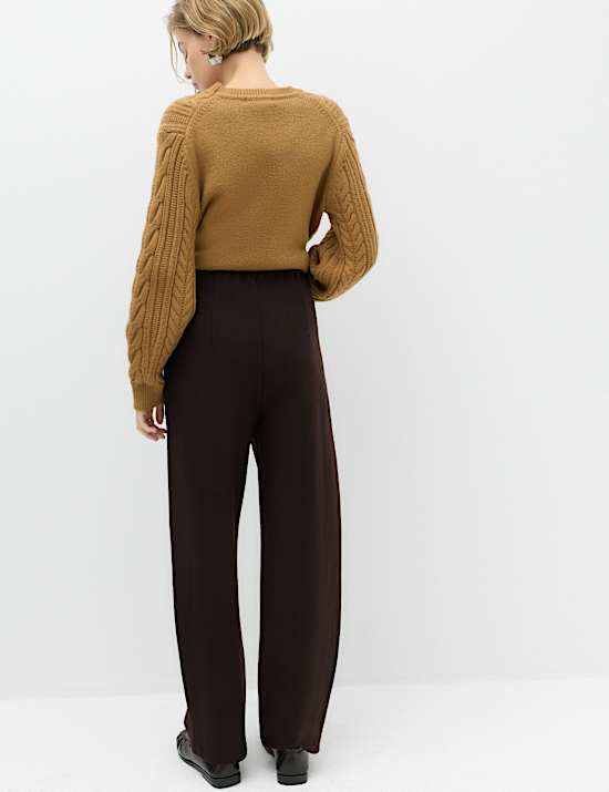 Pleated Barrel Leg Trouser