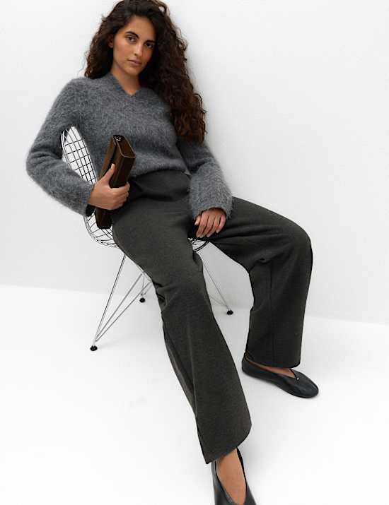 Pleated Barrel Leg Trouser